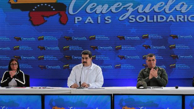 Venezuela's President Nicolas Maduro speaks during an event with foreign migrants living in Venezuela, in Caracas