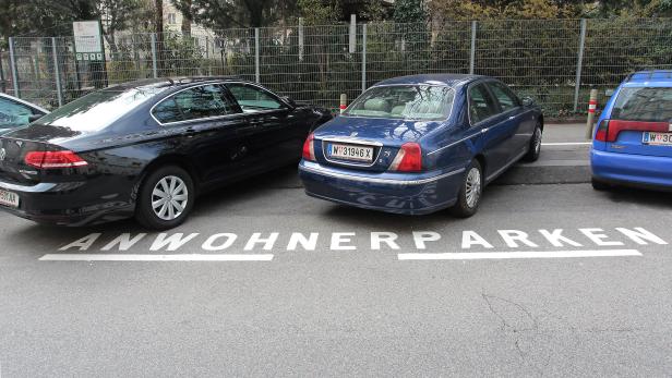 Anrainer-Parkplätze in Wien.