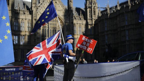 Brexit-Gegner auf dem Parliament Square in London.