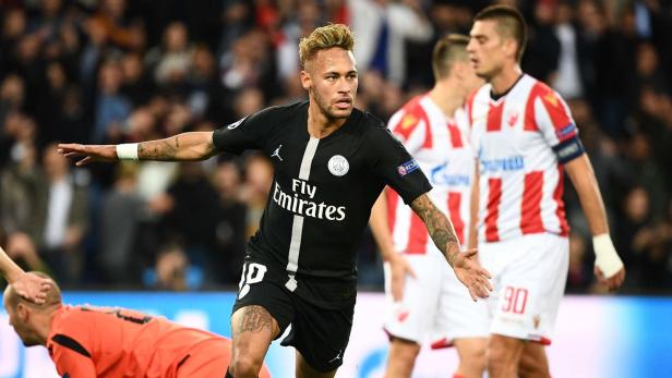 Kantersieg: Neymar und sein PSG gewannen in Belgrad 6:1.