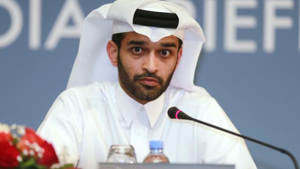 Secretary General of the Qatar 2022 Supreme Committee Hassan Abdulla Al Thawadi speaks during a news conference in Doha
