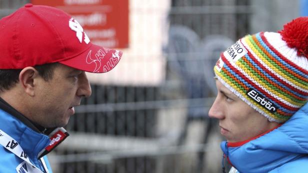 Akrobatisch: Thomas Diethart legt einen Salto hin. Chefcoach Pointner spricht mit dem Leader nicht übers Skispringen.