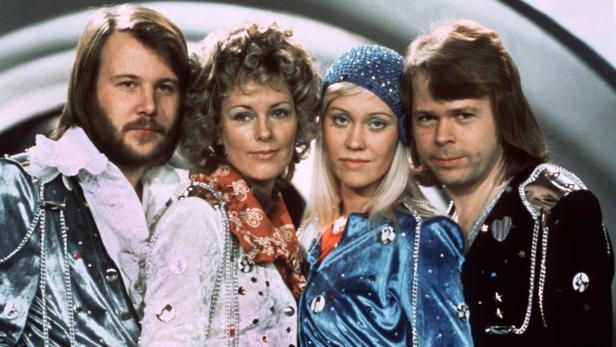 Legendäres Pop-Quartett vor 40 Jahren, als es den Songcontest gewann. Heute wirbt Björn Ulvaeus (ganz re.) für ein Finanzexperiment.
