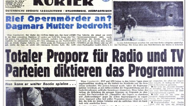 Titelseite des „Kurier“ vom 20. März 1963 mit Schlagzeilen zu Kriminalität und Politik.