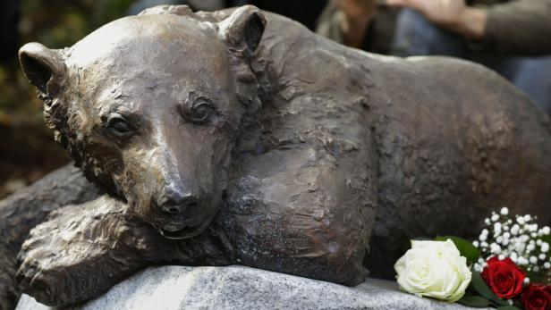 Die Bronze-Statue des verstorbenen Eisbär-Stars Knut wurde im Oktober 2012 im Zoologischen Garten in Berlin enthüllt.