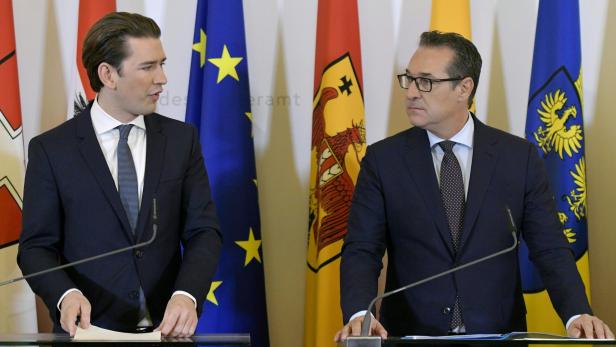 Bundeskanzler Sebastian Kurz (ÖVP) mit Vizekanzler Heinz-Christian Strache (FPÖ): Beide sind sich einig, dass &quot;die Souveränität Österreichs zu jeder Zeit erhalten bleibt&quot;.