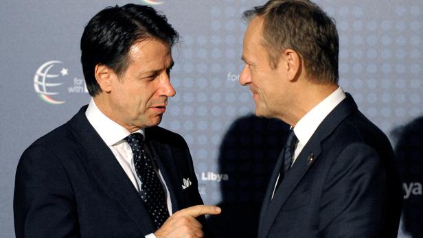 Premier Conte mit EU-Ratspräsident Tusk