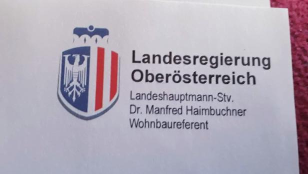Briefkopf von Landes-Vize Haimbuchner