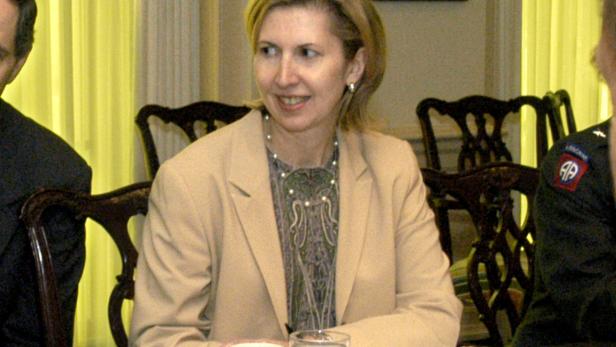 FILE PHOTO: Deputy Assistant Secretary of Defense for Eurasian Policy, Mira Ricardel takes part in a meeting at the Pentagon in Washington