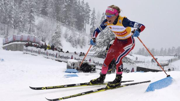 FILE PHOTO: Winner Norway's Johaug competes during Ladies' Skiathlon 7,5km classic and 7,5km free style event during the FIS Cross Country skiing World Cup, the Lahti Ski Games in Lahti