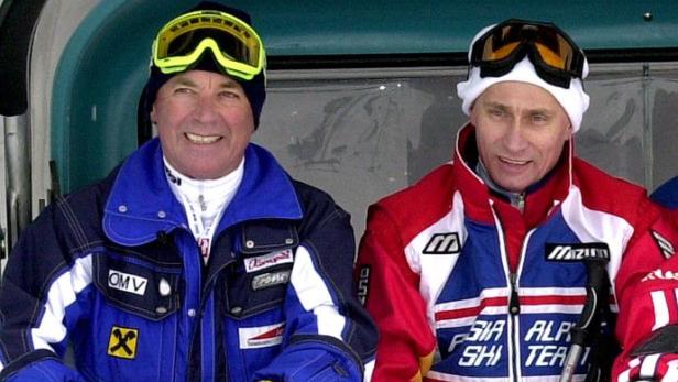 Schranz und Putin beim Skifahren