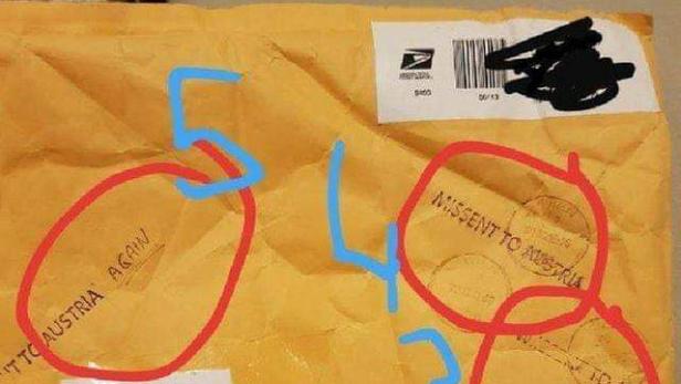 Ein an einen Mann in Australien adressiertes Paket wurde irrtümlich fünf Mal nach Österreich geschickt.