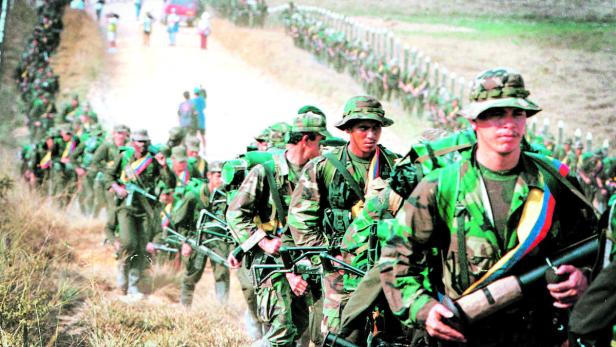 Die Rebellen der FARC lieferten sich seit 1964 Kämpfe mit Regierungstruppen