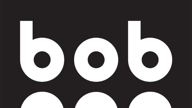 Das Wort „bob“ in weißer Schrift auf schwarzem Hintergrund.