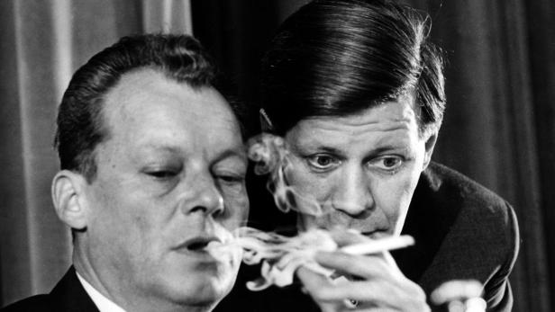 Die verstorbenden SPD-Granden und einstige Bundeskanzler: Willy Brandt und Helmut Schmidt