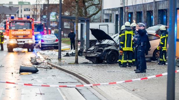 An der Unfallstelle in Recklinghausen.