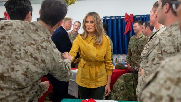 Melania Trump bei der Begrüßung der US-Truppen