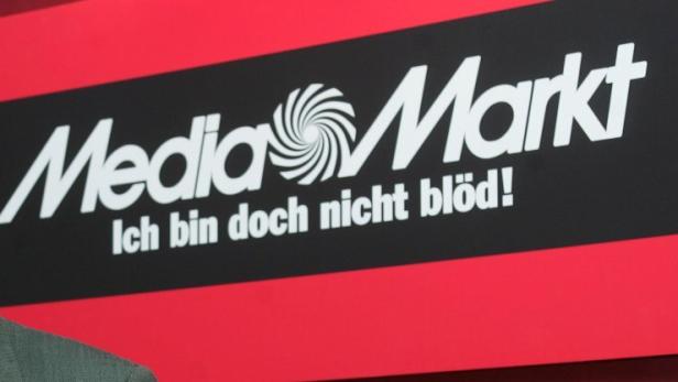 Das Logo von MediaMarkt mit dem Slogan „Ich bin doch nicht blöd!“.