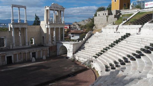 Römisches Theater von Plovdiv aus weißem Marmor.
