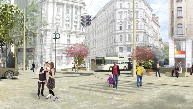 Im Zuge der 850.000 Euro schweren Kampagne will die Stadt zeigen, wie die verkehrsberuhigte Mariahilfer Straße aussehen wird.
