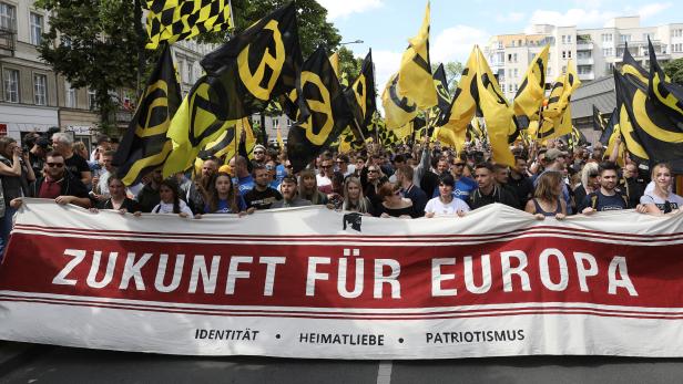 Demo der rechtsextremen &quot;Identitären&quot; im Juni 2017 in Berlin.