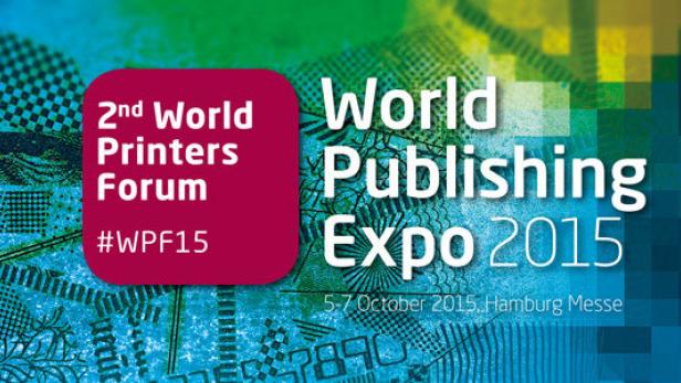 Logo für das 2. World Printers Forum und die World Publishing Expo 2015 in Hamburg.