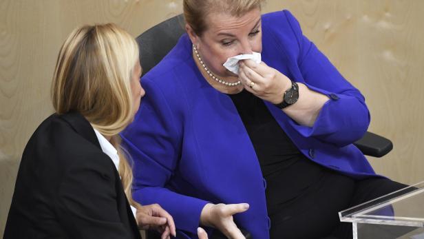 Hartinger-Klein (rechts) reagierte auf die SPÖ-Kritik verschnupft.