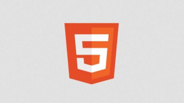 Das HTML5-Logo in Orange und Weiß.