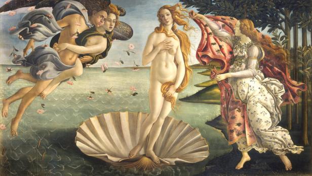 „Die Geburt der Venus“ von Sandro Botticelli aus der Galleria degli Uffizi in Florenz