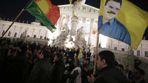 Bereits am Dienstag gab es eine Kundgebung von Kurden in Wien.