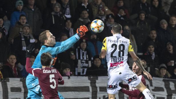 Dominik Frieser (LASK) köpfte am 15. Dezember in Pasching gegen das Mattersburger Tor.