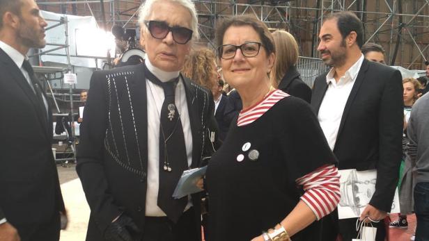 Brigitte R. Winkler mit Karl Lagerfeld