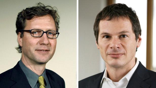 epa01245834 This composite picture shows Mathias Mueller von Blumencron (L), 21 January 2008, and Georg Mascolo (R), 17 January 2008. Mr von Blumencron (47) and Georg Mascolo (43) will become the new joint senior editors of SPIEGEL weekly news magazine. They will succeed Stefan Aust (61) who has been recalled. EPA/JENS KALAENE/AMIN AKHTAR