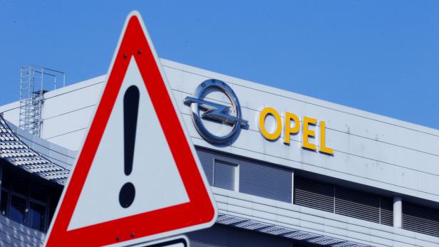 The logo of German car manufacturer Opel is pictured at the company headquarters in Ruesselsheim