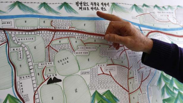 Ein Ex-Häftling fertigte eine Zeichnung des Lagers an. Die UNO wirft Nordkorea Verbrechen gegen Menschlichkeit vor.