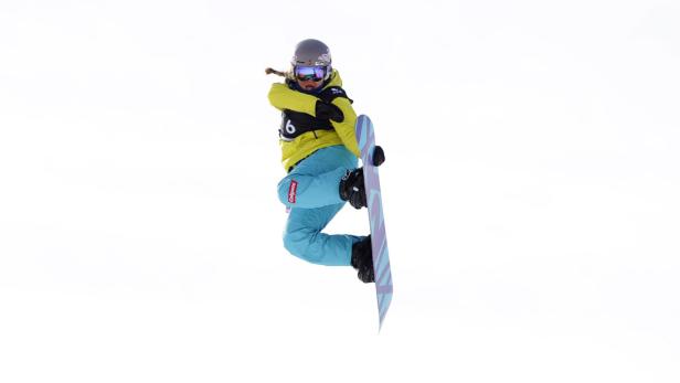 Pia Meusburger of Austria competes to a third place finish during the women&#039;s Slopestyle FIS World Cup final in Calgary, Alberta, February 26, 2011. REUTERS/Todd Korol (CANADA - Tags: SPORT SNOWBOARDING)