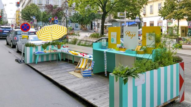 Designen und jausnen statt parken: Kleine Oasen inmitten der Stadt