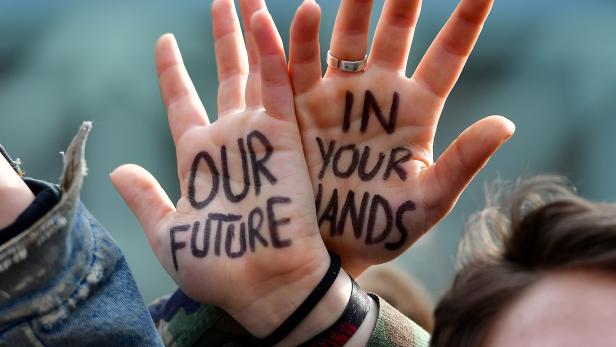 Schüler bei einem Protest für Klimaschutz in Brüssel, am 21. Februar 2019.