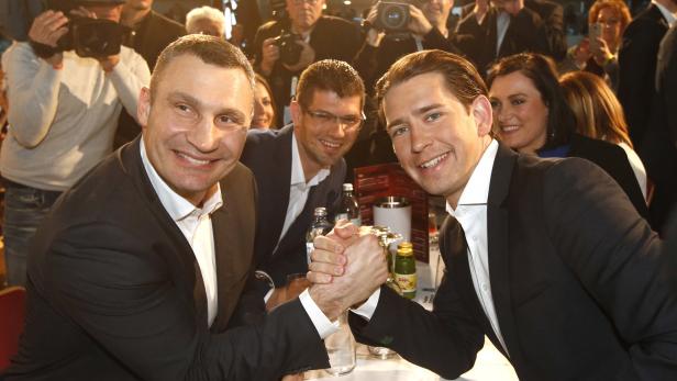 Kiews Bürgermeister Vitali Klitschko, Sebastian Kurz: Pro-europäische Stimmung