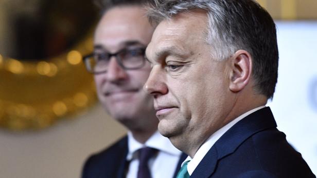 Ex-Vize-Kanzler Strache und Viktor Orbán.