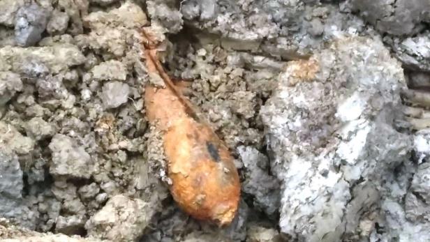 30 Zentimeter große Wurfgranate in Moschendorf gefunden