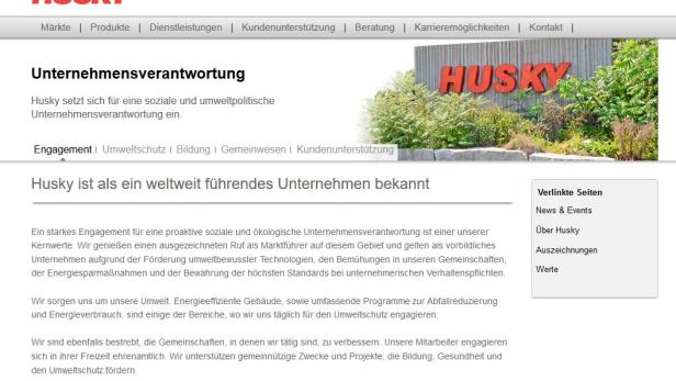 Auf ihrer Homepage schreibt die Husky KTW von Unternehmensverantwortung