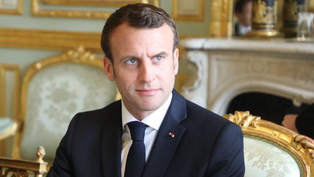 Emmanuel Macron im Elysee Palast.