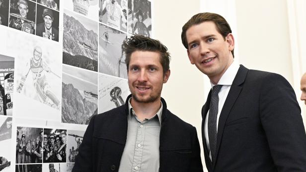 Marcel Hirscher und Bundeskanzler Sebastian Kurz tauschten sich aus.