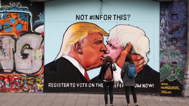 Street-Art in Bristol: Trump und Johnson, zwei gefährliche Demagogen