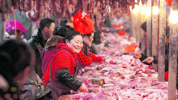 Stark wachsender Fleischkonsum in China.