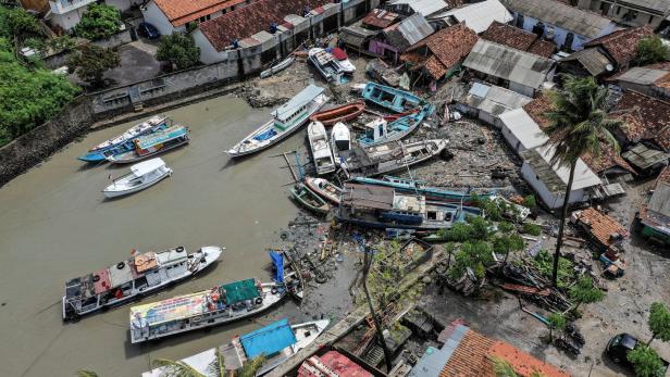 Schäden nach dem letzten Tsunami in Indonesien.