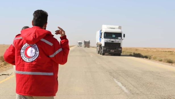 Mitarbeiter des Red Cross (SARC) in Syrien 2018. (Symbolbild)