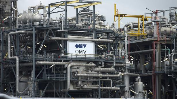 The refinery of Austrian oil and gas group OMV is pictured in Schwechat