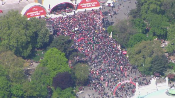 Maiaufmarsch der SPÖ: Polizei veröffentlicht Luftbilder